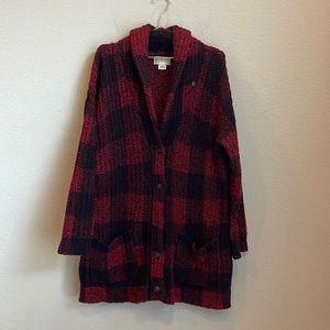 Ralph Lauren Denim & Supply Wool Buffalo Check Cardigan Sweater Size Large